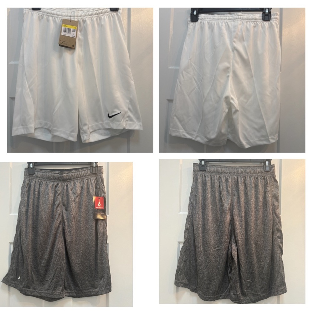Two Pair New Men's Lightweight Athletic Shorts Size Small Nike & BSN NWT